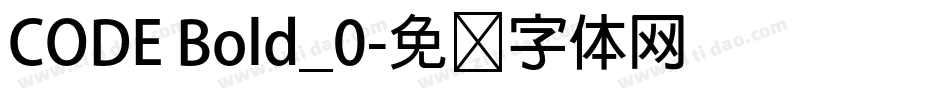 CODE Bold_0字体转换